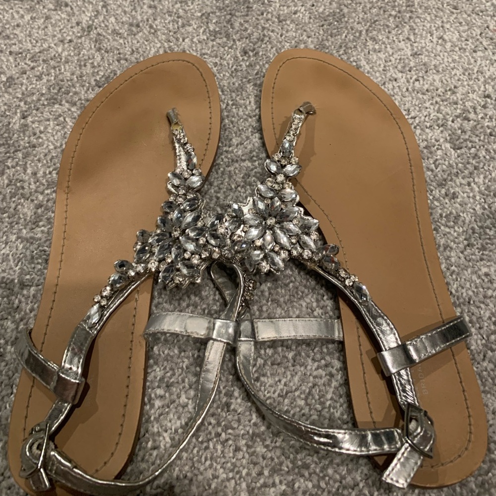 Elegant Silver Embellished Sandals